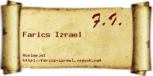 Farics Izrael névjegykártya